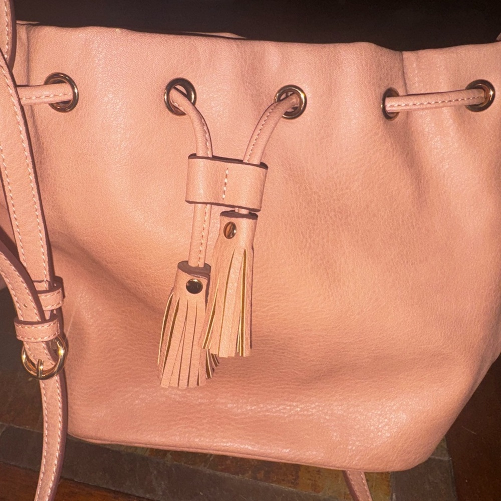 LC Lauren Conrad Pink Shoulder Bag with Tassel Detail